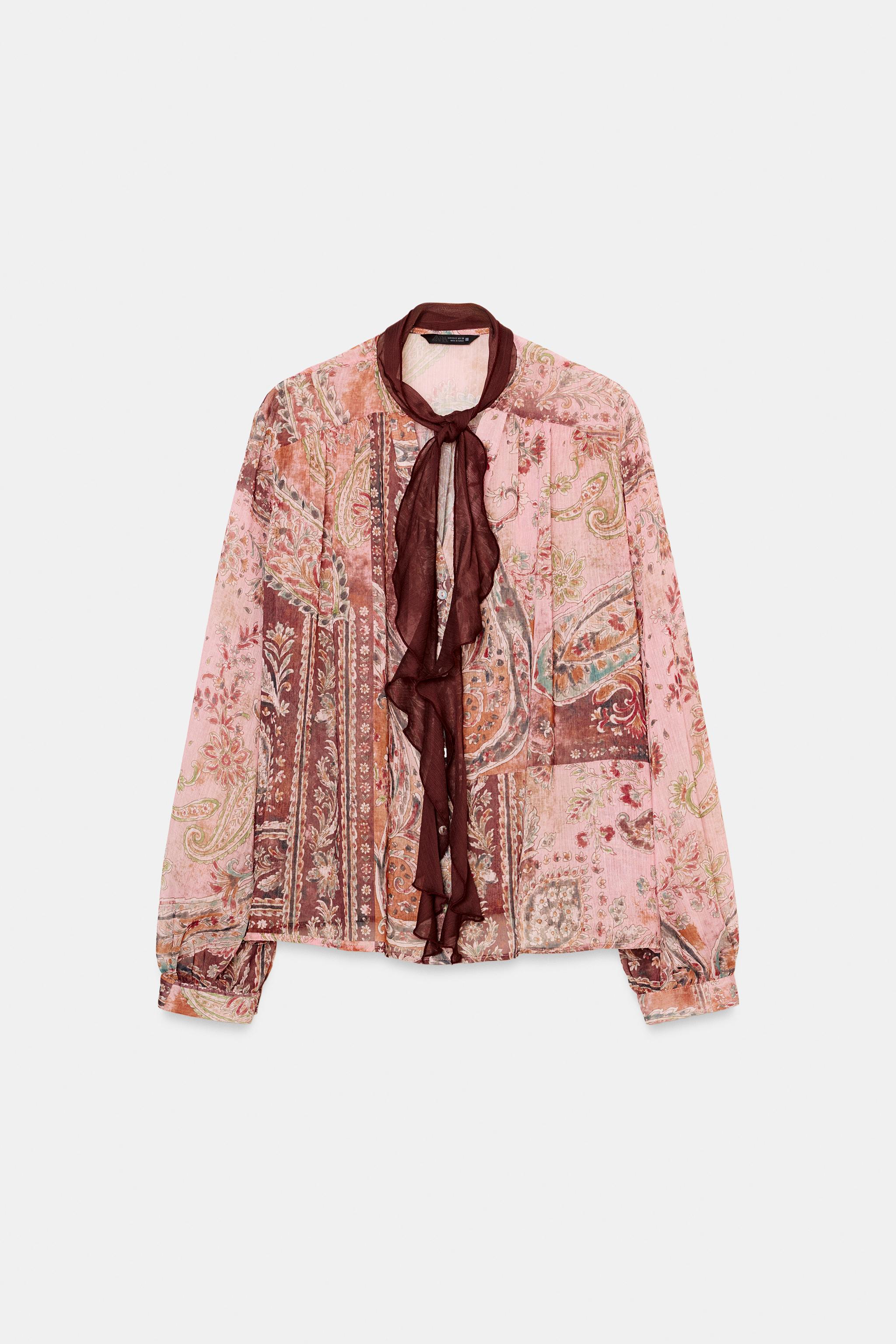 BLOUSE IMPRIMÉE À NŒUD